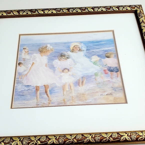 Helen Leveilee Framed Print " With My Doll" Size 13 x 15 Artist Signed - Picture 3 of 6